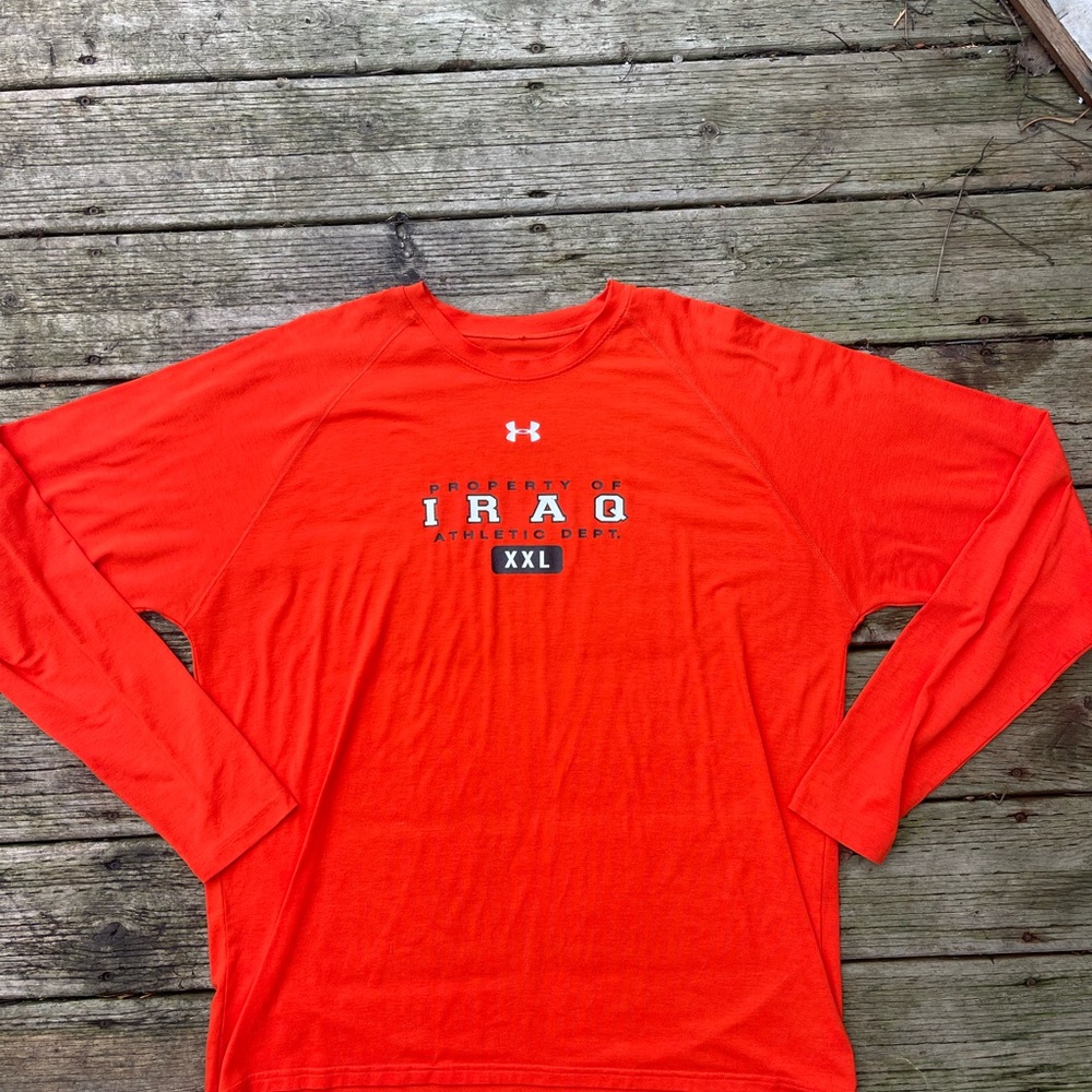 Under Armour Iraq Men's Vibrant Orange Long Sleeve Shirt